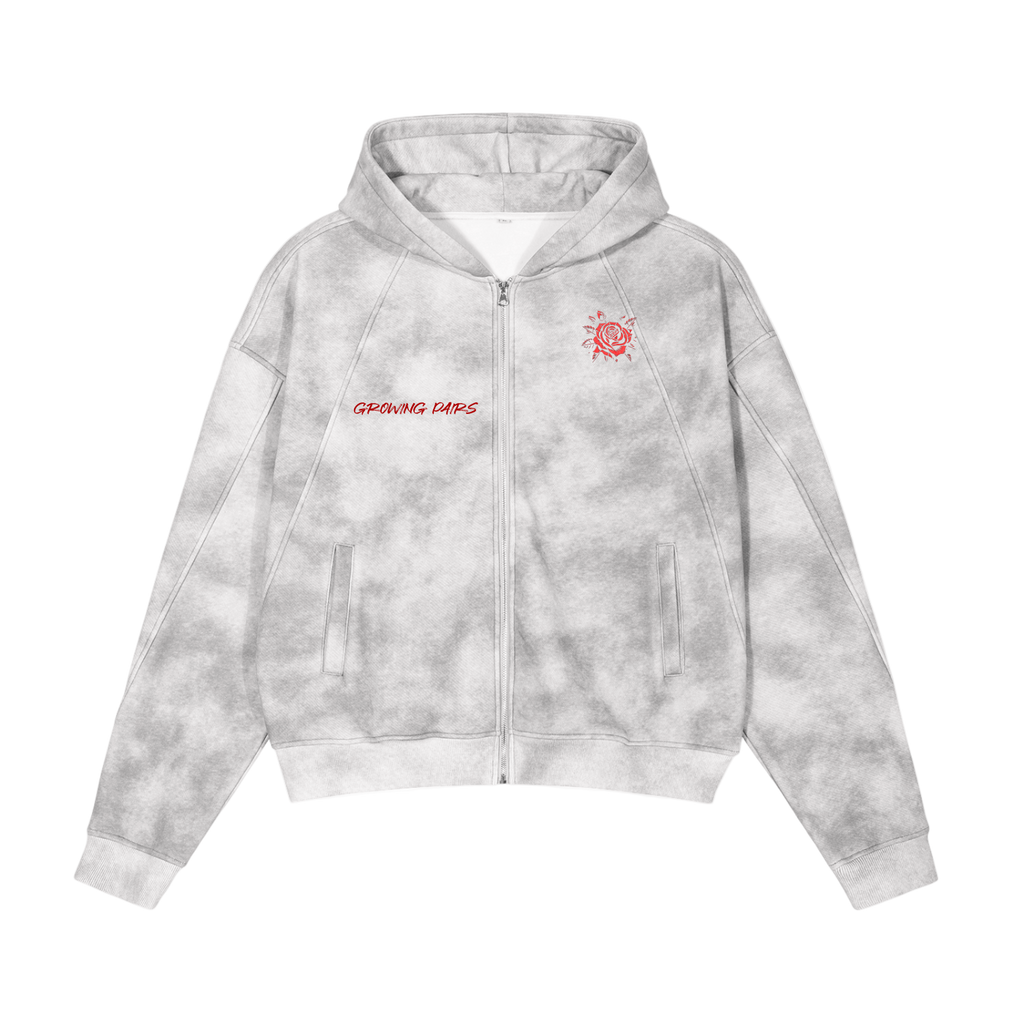 "Growings Pairs" Zip-Up Fleece Hoodie